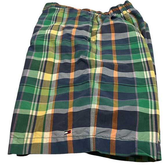 TOMMY HILLFIGER SWIM TRUNKS, DRAWCORD, POCKETS, MENS-M-GREEN YELLOW BLUE ORANGE - Picture 3 of 12